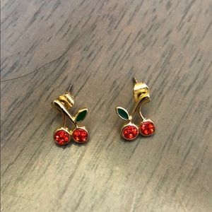 Dainty cheery earrings w/post backing.